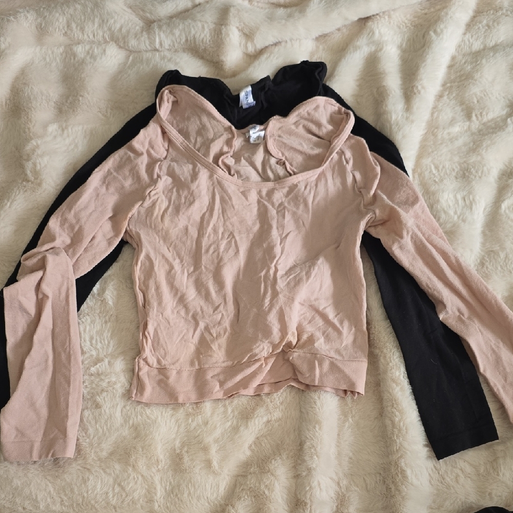 Spanx Pink and Black Long Sleeve Tops